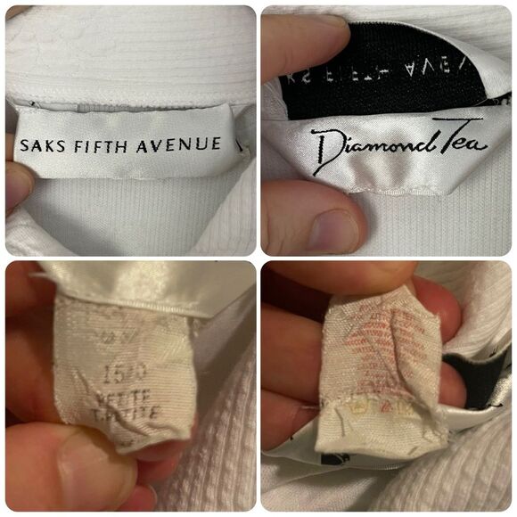 Vintage Diamond Tea Saks Fifth Ave Zip Up Robe - Picture 5 of 11